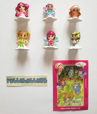 WINX CLUB PIXIE COMPLETE SET OF 6 FIGURES KINDER JOY SURPRISE EGG TOYS 2007