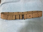 WW2 US Army Military Early War Tan Khaki Web Pistol Belt, Vintage Original