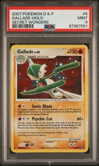 Gallade 6/132 - Diamond & Pearl: Secret Wonders PSA 9 MINT