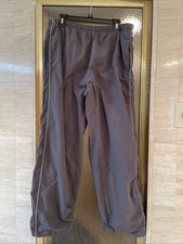 Outdoors Elastic Waist Gray Parachute Pants Size Large 38 X 30 Long Nylon Lined