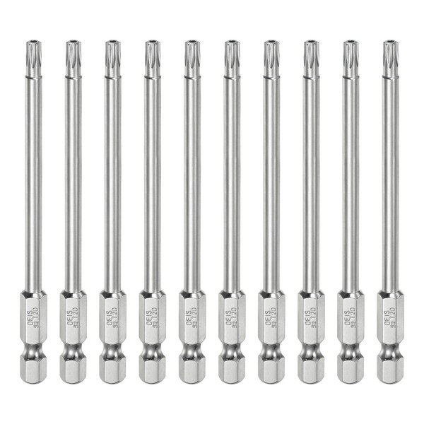 "10 StüCk T20 Sicherheits Torx Bit 1/4\" Sechskantschaft 4\" Lang S2 Stahl"-image