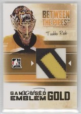 2010-11 ITG Between the Pipes Game-Used Gold Emblem 1/1 Tuukka Rask #M-67 0c3