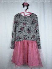 Disney Junior Girl  s 6 Minnie Mouse Long Sleeve Jersey  Sparkle Tulle Dress