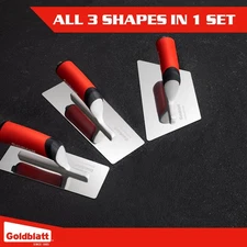 Goldblatt 3PIECE Drywall & Concrete Trowel Venetian Plaster Finishing Trowel Set
