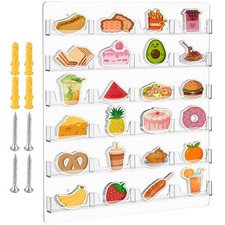 Acrylic Sticker Display Stand with 24 Curved Pockets, Clear Wall Mount Sticke...
