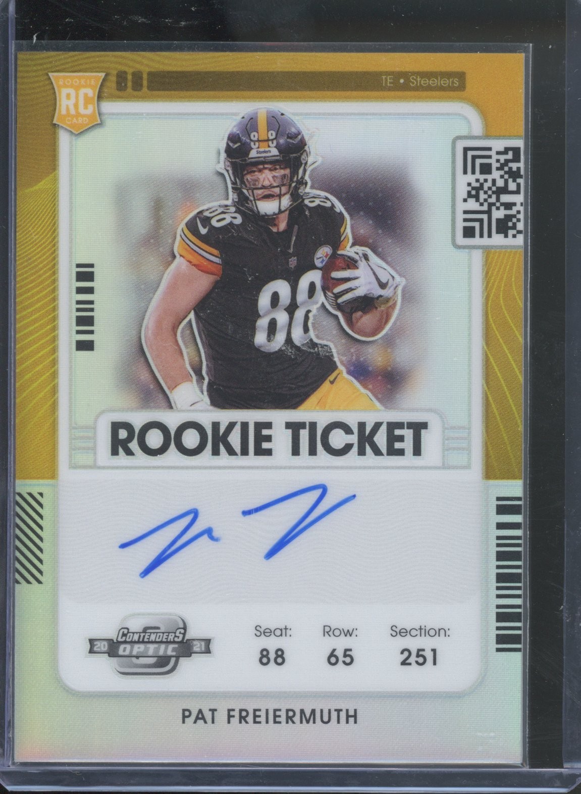 2021 Contenders Optic PAT FREIERMUTH #117 RC Rookie Holo Auto Steelers
