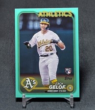 Zack Gelof Aqua Debut Rookie RC 2024 Topps Update Card #US131 Oakland Athletics. rookie card picture