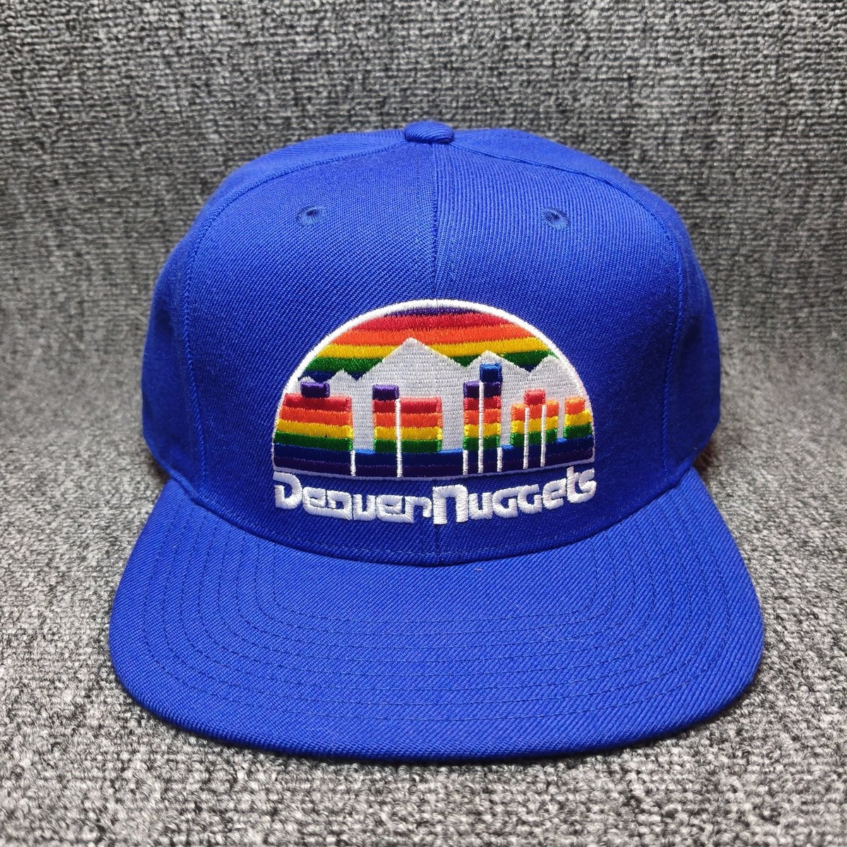 Mitchell & Ness Denver Nuggets Blue Fitted Flat Brim Cap 7 1/2