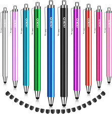 Stylus Pens for Touchscreens, 10 Pack Thin Rubber Tip Stylus Replaceable Tip Fea