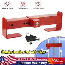 Red Steel Cargo Door Lock Shipping Container Lock w/ 2 Keys Heavy Duty Security