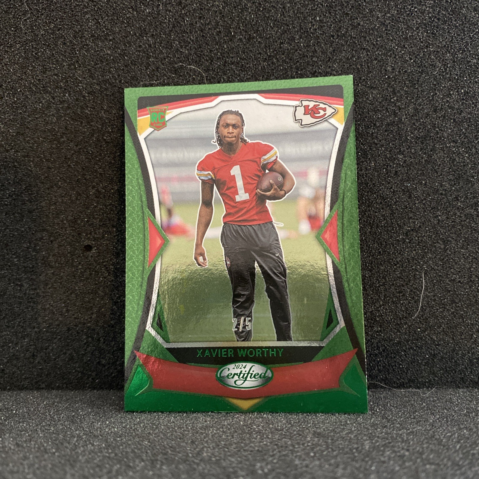 2024 Panini Certified Xavier Worthy Mirror Green 2/5 SSP ROOKIE RC CHIEFS #120