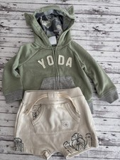 Yoda Star Wars Zipper Hoodie Baby Gap 3-6M Sweatshirt Top with Ears  Shorts Set