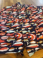 Men’s Old Navy Orange Fish Navy zippered Shacket Beach Travel Sz L Summer AOP