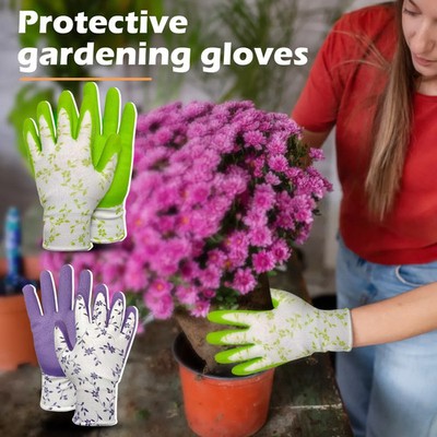 Gartenhandschuhe Damen Herren Arbeitshandschuhe atmungsaktiv grün lila