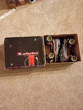 Labeda Unisex Roller Speed Skates, Black Women's Size 6  Men Size 5 LEATHER