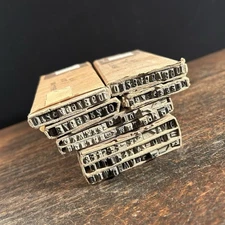 Vintage Metal & Wood Printing Press Letters Alphabet etc