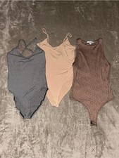 Three Women's Neutral Bodysuits Size Small - Forever 21/Gaze