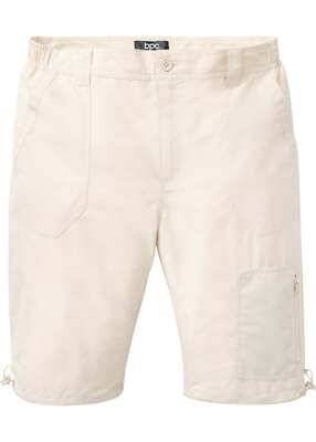 Mikrofaser-Shorts aus recyceltem Polyester Gr. 62 Beige Herrenbermuda R-Ware Neu