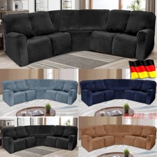 7tlg Strecken Sofabezug Samt Sofahusse Abdeckung Für 5 Sitzer L Form Ecksofa