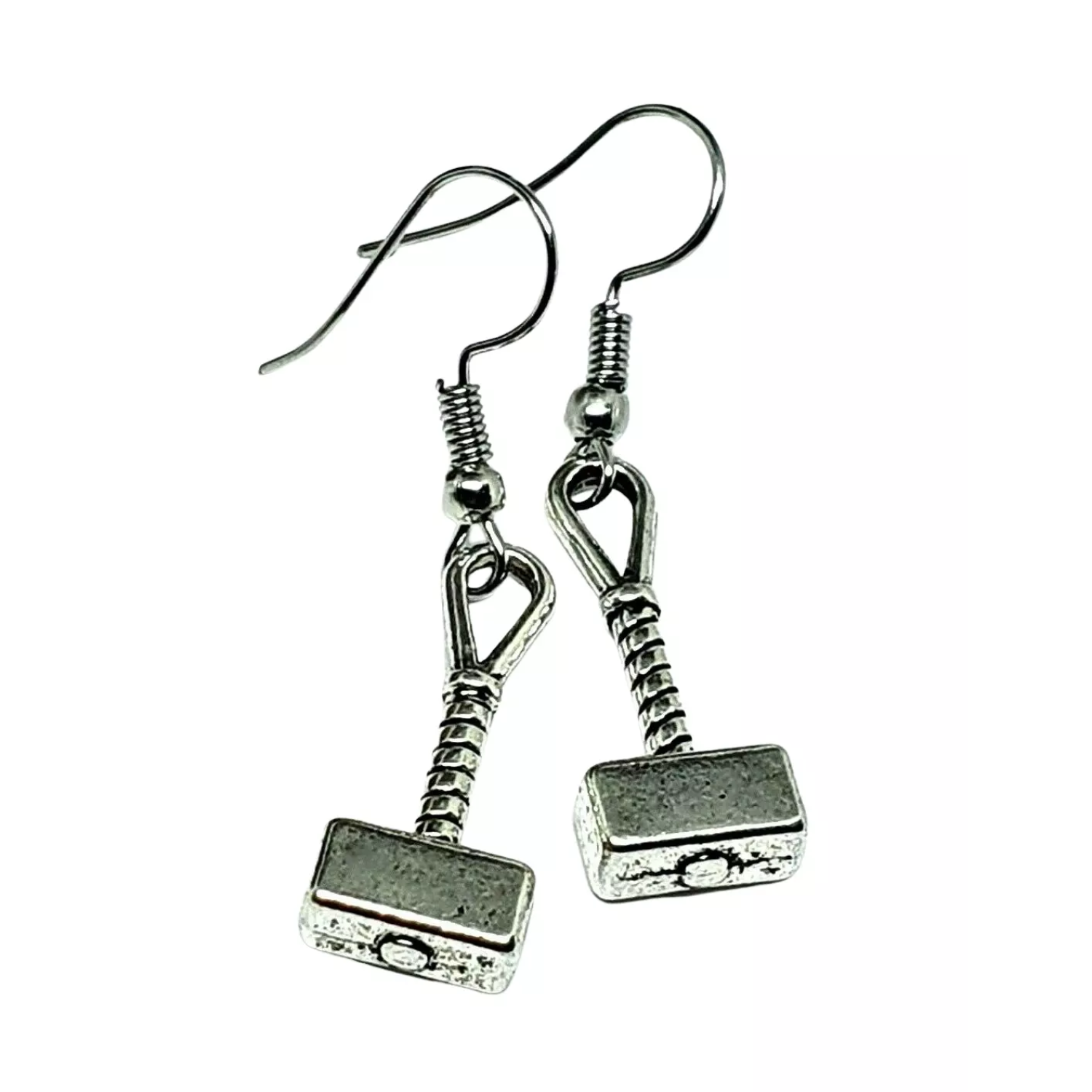 Sterling Silver Plated Thors Hammer Earrings Mjolnir Avengers Quirky Uk