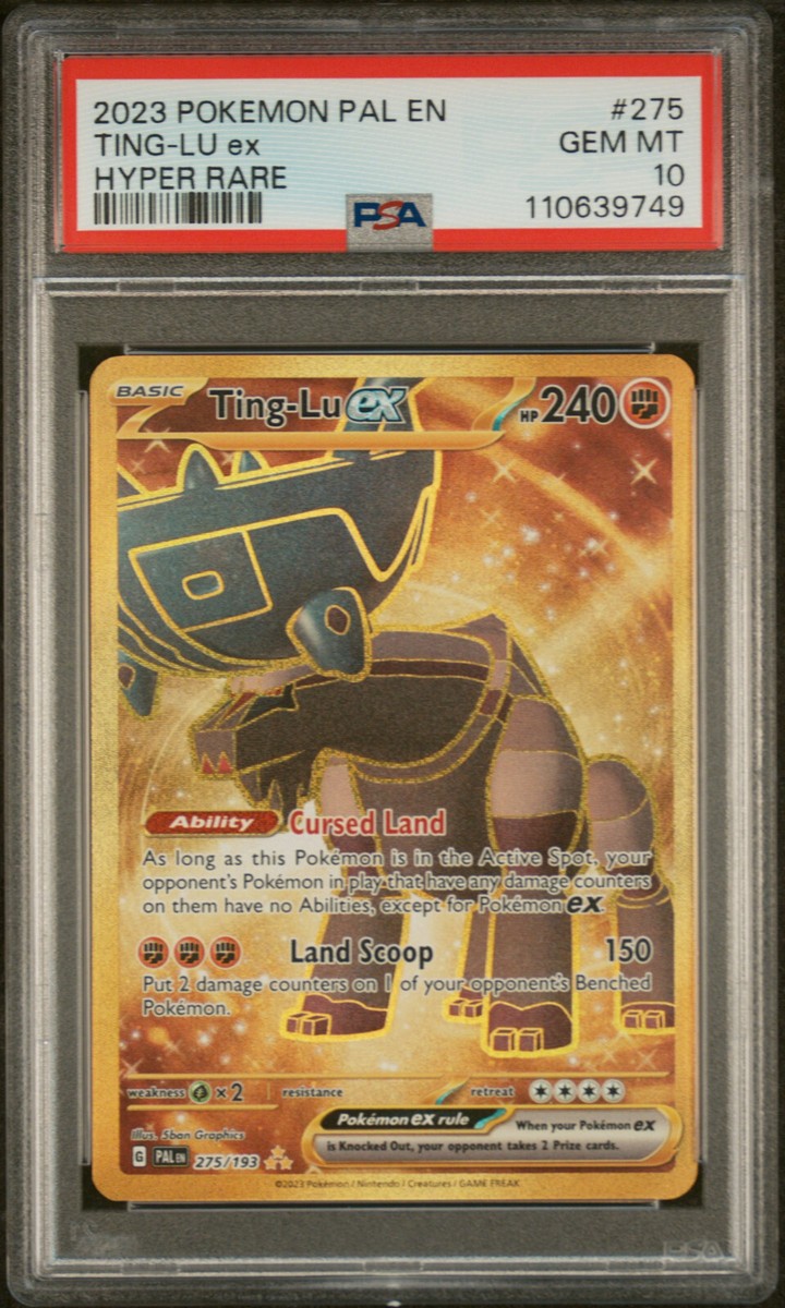PSA 10 GEM Mint Ting-Lu ex 275/193 Gold Hyper Rare - Pokémon PAL