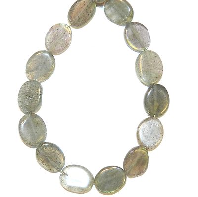 NG2743 Labradorite 10mm 14mm Hand-Cut Flat Oval Spectrolite