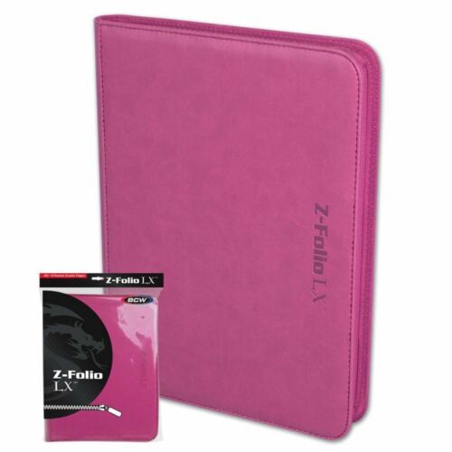 BCW GAMING Z-FOLIO 9-POCKET LX ALBUM Pink HOLDS 360 CARDS ZIPPER CLOSURE - Picture 1 of 1