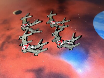 Micro Machines Babylon 5 Lot X4 Star Fury Fighter Action Space Ship Fleet Rare!