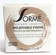 Sorme Believable Finish Wet/Dry Powder Foundation -Rosy Beige # 411, 0.23 oz