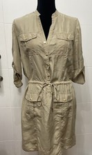 Michael Kors Tan Silk Safari Shirt Dress S