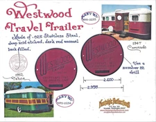 Westcraft Westwood Tahoe & Coronado Travel Trailer Data Plate 1930s - 1950s