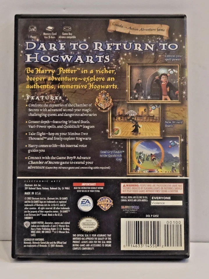 Harry Potter and the Chamber of Secrets Nintendo GameCube Game No Manual - Image 2 of 3