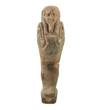 Figura Shabti de cerámica de loza egipcia arcaica período tardío verde