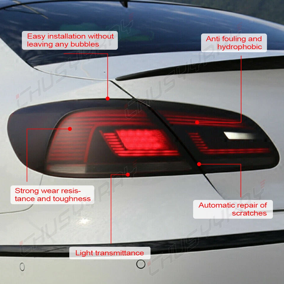 30 x 200cm Matte Black Car Taillight Vinyl Protection Film For Volvo C30 - Image 4 of 4