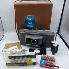 Vintage Polaroid Land Camera J66 Original Case Blue Bulbs Holder Color Adapter