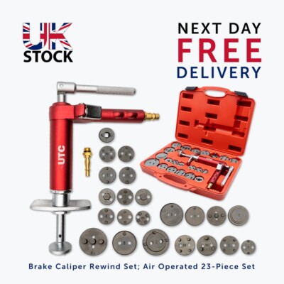 23PCS Pneumatic Brake Caliper Piston Windback Tool Air Operated Rewind Tool Kit