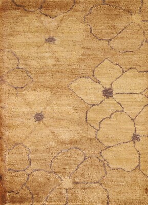 Floral Moroccan 5x6 Near Square Rug Handmade Modern Oriental Carpet