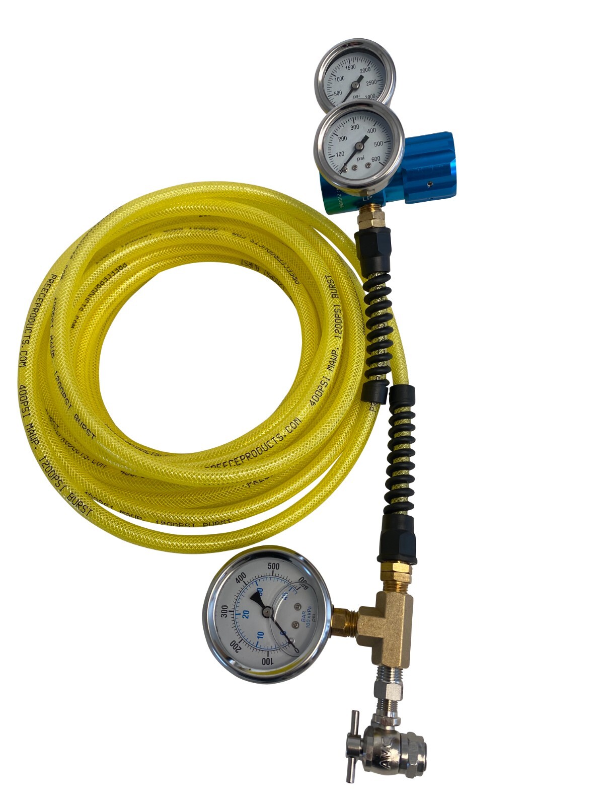 Nitrogen Shock Fill Kit With 600 PSI Gauge, 2' Hose & No-Loss Chuck - Made In USA