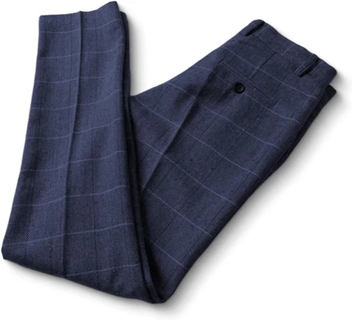 Men's Tweed Herringbone Dress Pants Plaid Classic Fit Adjustable Trousers 26-44 - Picture 9 of 19