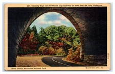 Gatlinburg, TN Postcard-  CHIMNEY TOPS AND NEWFOUND GAP HIGHWAY