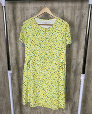 Loft Floral Pintucked Side Tie Dress Sz XS Yellow Floral Sundress Cottage NWOT