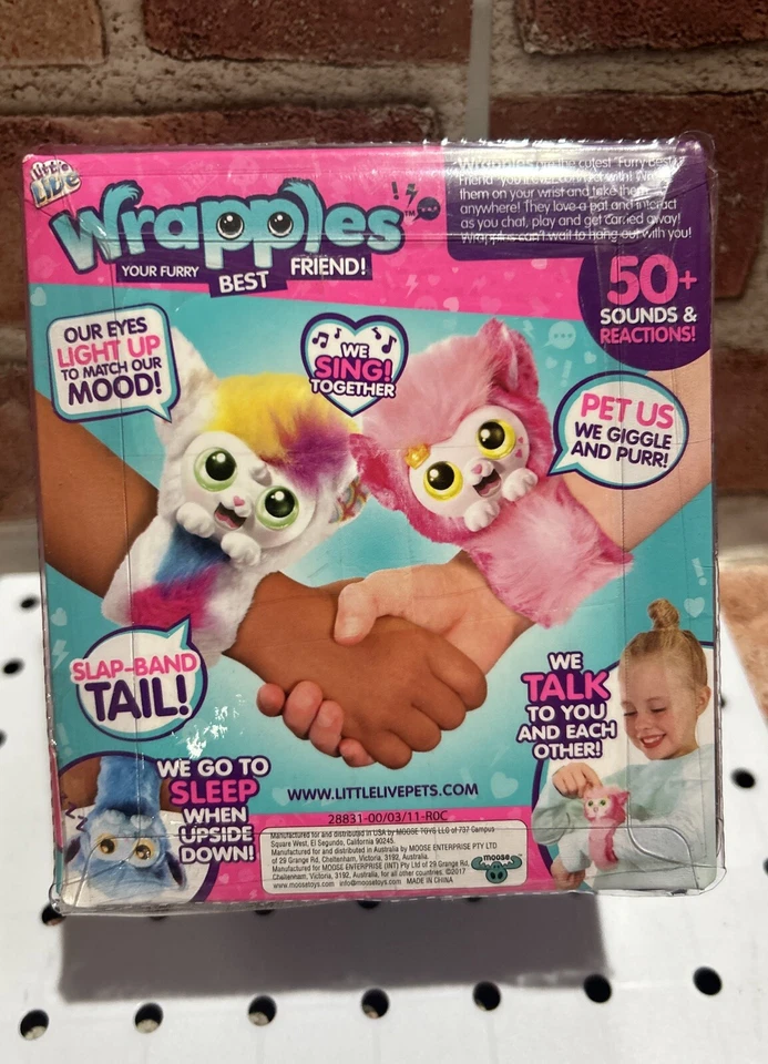 Rare Little Live Pets Wrapples Interactive  Bracelet Bonnie - Pink/ white ) - Image 3 of 4