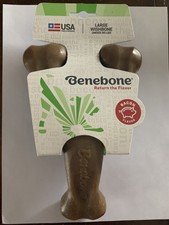 benebone real flavor wishbone dog chew toy