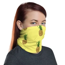 Yellow Pineapple Tropical Themed Neck Gaiter Face Mask Alternative Warmer NEW