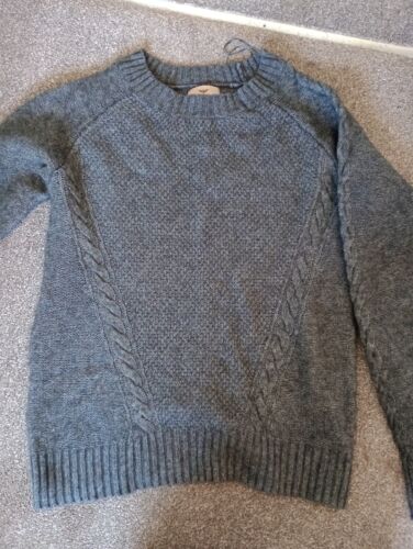 Aphorism Grey Jumper Size 12 -  30% merino Wool Cable - Afbeelding 1 van 6