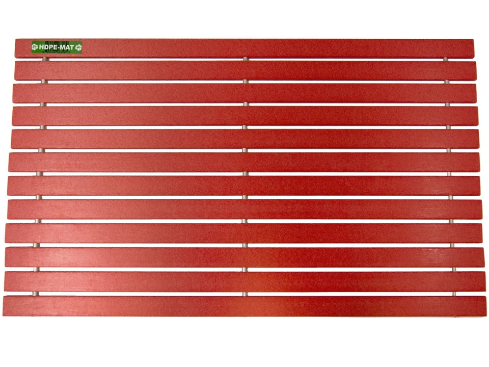 Felpudo de entrada de plástico reciclado de alta resistencia al aire libre rojo poli madera HDPE TAP Foto 3 de 4