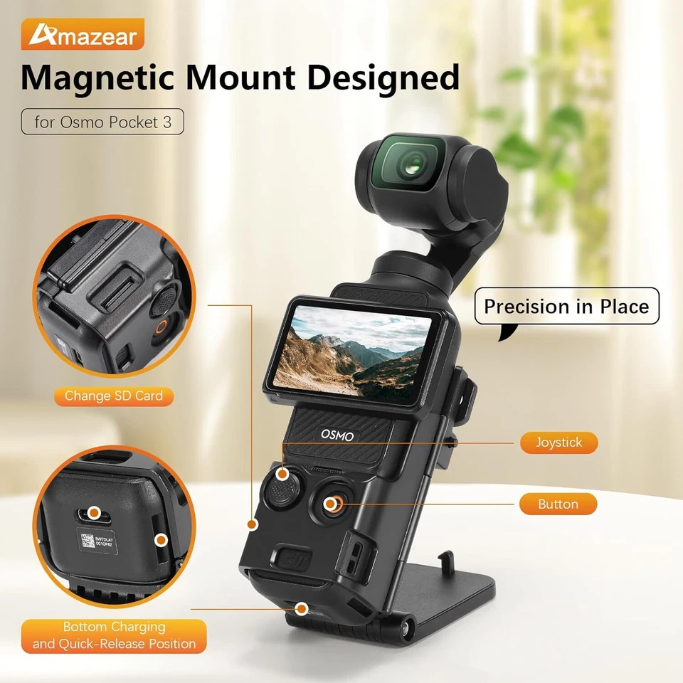 Magnetic Mount Stand fits DJI Osmo Pocket 3 Adapter Magnet Suction Case Holder - Image 2 of 4