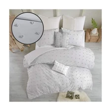Urban Habitat Cotton Comforter Set - Jacquard Tufts Pompom Design All Season ...