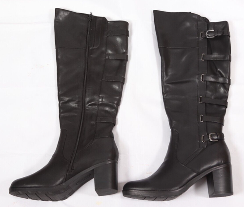 Black Knee-High Boots Shoes 