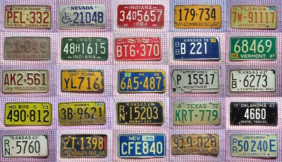 Verschiedene Staaten grober Zustand amerikanisches Nummernschild Nevada Kansas Iowa #Box97